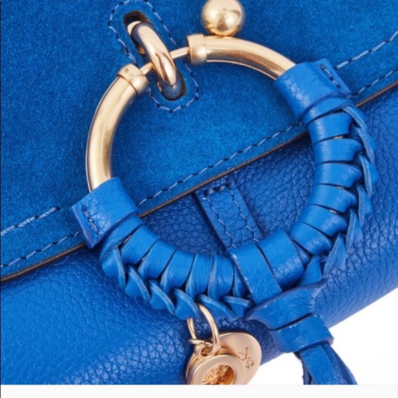 🔥SALE🔥🌟CHLOE🌟🍃SUPER CUTE🍃blue suede🍃🌟bag✨ - Picture 4 of 8